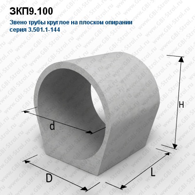 ЗКП9.100 Звено трубы круглое на плоском опирании